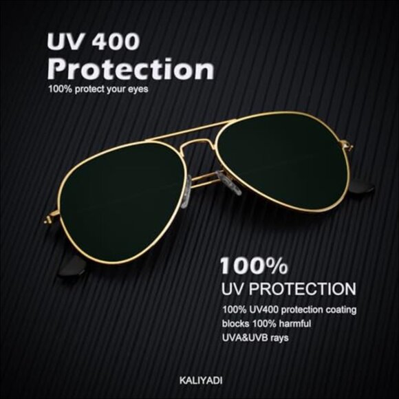 Metal Frame Aviator Sunglasses Polarized Lens UV Protection Driving